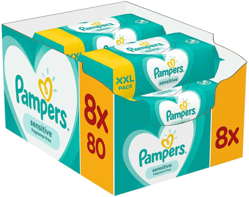 Pampers Sensibile salviette umidificate 8 x 80 Stück -