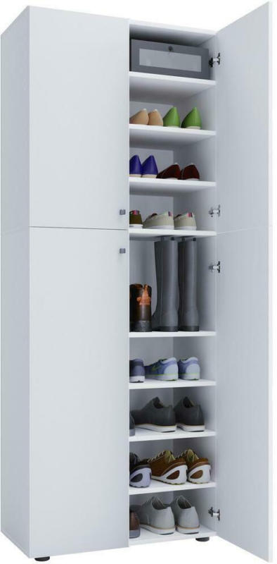Schuhschrank Lona XXL 9 Fächer Weiß Dekor