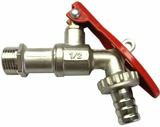 Kugel-Auslaufhahn, Messing, vernickelt, abschließbar 86 mm