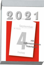 Tagesabreißkalender 8,3 x 12,8 cm weiß 2021