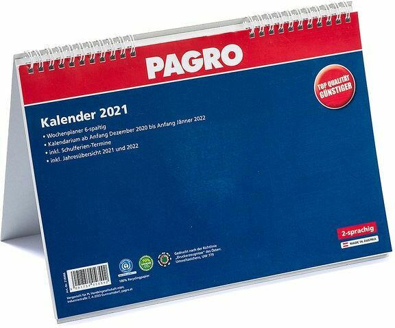 PAGRO Tischkalender 29 x 21 cm weiß 2021