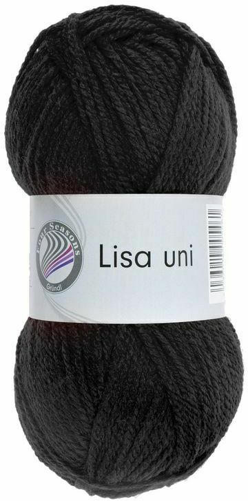 GRÜNDL Wolle ”Lisa Uni” 50g schwarz