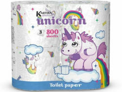 Toilettenpapier ”Einhorn” 3-lagig 4 x 200 Blatt bunt