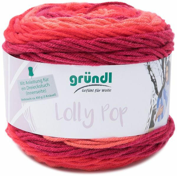 GRÜNDL Wolle ”Lollypop” 150 g rot