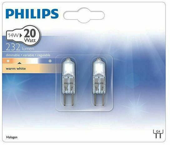 PHILIPS Halogenlampe ”G4” 14 Watt 2 Stück