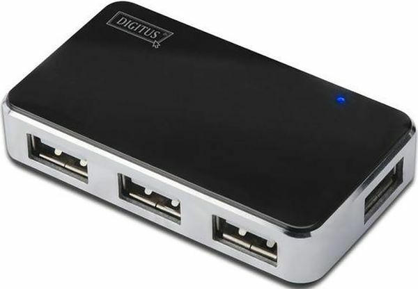 DIGITUS USB 2.0 4-Port Hub schwarz/silber