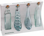 PAGRO DISKONT Dekoflaschen-Set aus Glas 4 Teile transparent