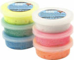 PAGRO DISKONT Modellierschaum-Set ”Foam Clay Glitter” 6 Stück mehrere Farben