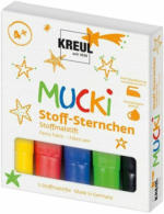 PAGRO DISKONT KREUL Mucki Textilstifte-Set ”Stoff-Sternchen” 5 Stück mehrere Farben