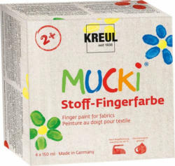 KREUL Stoff-Fingerfarben ”Mucki” 4 Stück