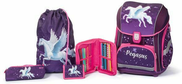 SPIRIT Schultaschenset ”Smart - Pegasus” 5 Teile violett