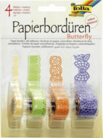 PAGRO DISKONT FOLIA Papierbordüren ”Butterfly” selbstklebend 4 Stück mehrere Farben