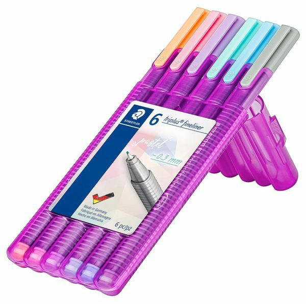 STAEDTLER Fineliner ”Triplus Pastell” 6 Stück mehrere Farben