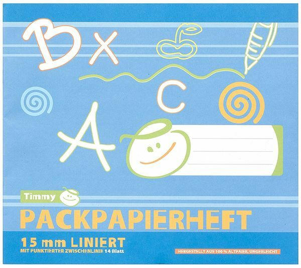 Packpapierheft 14 Blatt liniert