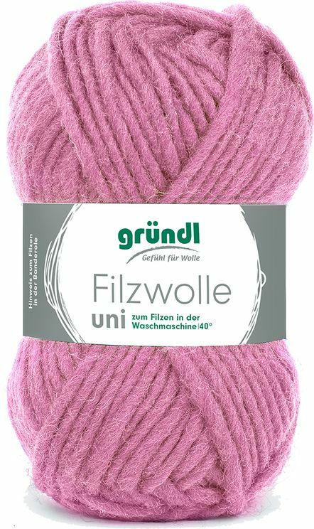 GRÜNDL Filzwolle ”Uni” 50g rosa