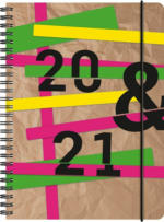 PAGRO DISKONT Schülerkalender ”Neon Stripes” A5 bunt 2020/2021