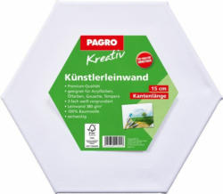 PAGRO KREATIV Keilrahmen sechseckig 15 cm weiß