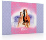 PAGRO DISKONT Schreibunterlage ”Pferde” 60 x 40 cm rosa/violett