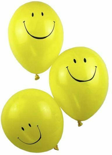 Luftballons ”Smiley” 8 Stück gelb