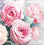 PAGRO DISKONT Servietten ”Rosen” 20 Stück 33 x 33 cm rosa