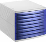 PAGRO DISKONT Rotho Bürobox Quadra A4, 8 Schübe, grau/blau