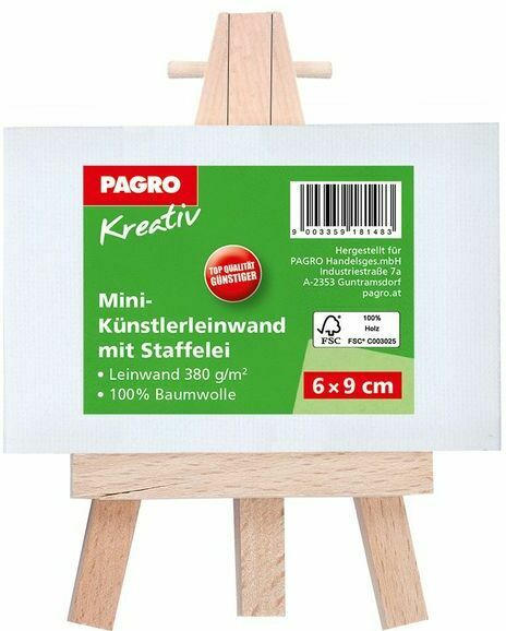 PAGRO KREATIV Mini-Keilrahmen mit Staffelei 6 x 9 cm weiß