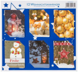 Geschenkanhänger ”Weihnachten” 12 Stück bunt