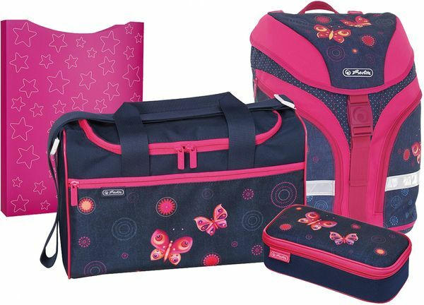 HERLITZ Schultaschen-Set ”Motion Plus” 4-teilig Schmetterling