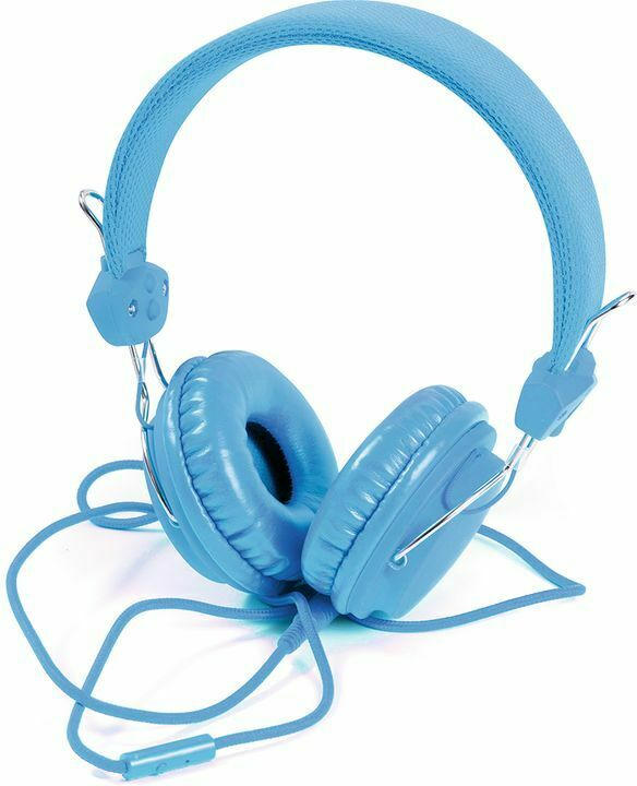 PAGRO Stereo-Kopfhörer mit Handy-Funktion blau