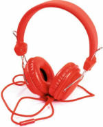 PAGRO DISKONT PAGRO Stereo-Kopfhörer mit Handy-Funktion rot