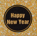 PAGRO DISKONT Servietten ”Happy New Year” 20 Stück 33 x 33 cm gold 3-lagig