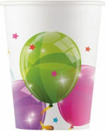 PAGRO DISKONT Trinkbecher ”Sparkling Balloons” 200 ml 8 Stück bunt