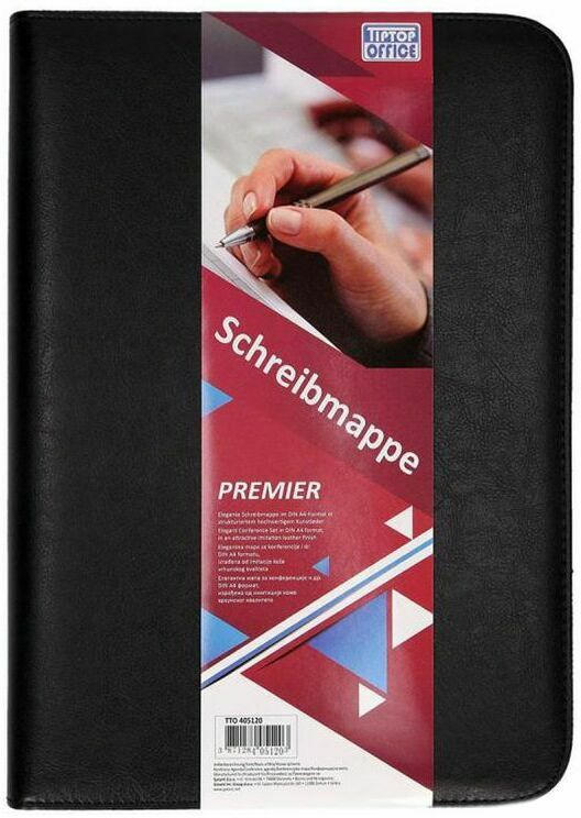 Schreibmappe ”Premier” A4 aus Kunstleder schwarz