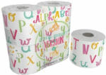 PAGRO DISKONT Toilettenpapier ”Alphabet” 3-lagig 4 Stück bunt