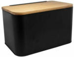 PAGRO DISKONT Brotbox mit Bambusdeckel schwarz