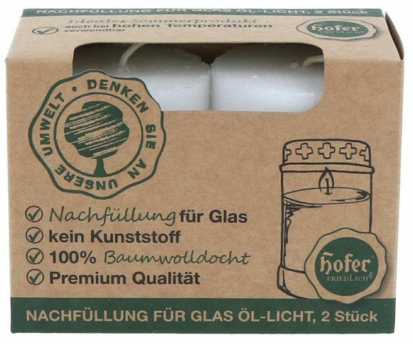 Nachfüllung für Glas-Öl-Licht 2 Stück