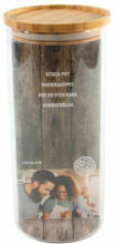 PAGRO DISKONT Vorratsdose mit Bambusdeckel 10 x 22,5 cm transparent