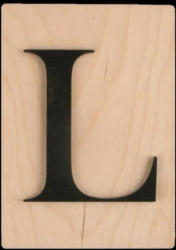 Holz-Buchstabe "L" im Scrabble-Style 10,5 x 14,8 cm braun