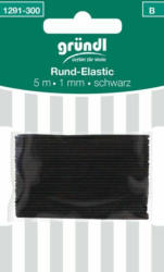 GRÜNDL Gummiband Rund-Elastic 1 mm x 5 m schwarz