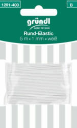 GRÜNDL Gummiband Rund-Elastic 1 mm x 5 m weiss