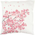 PAGRO DISKONT Kissen mit Kirschblüten 37 x 37 cm weiss/rosa