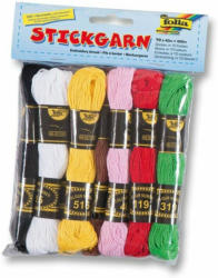 FOLIA Stickgarn 10 Docken mehrere Farben