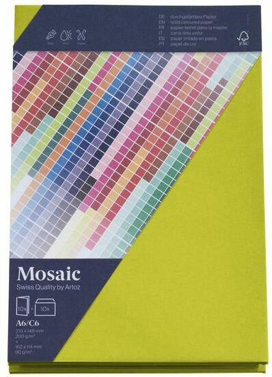 MOSAIC Creative C6 Kuverts und A6 Karten je 10 Stück neon lime