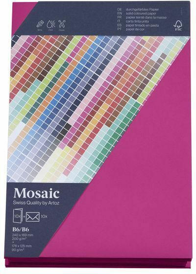 MOSAIC Creative B6 Kuverts und Karten je 10 Stück fuchsia