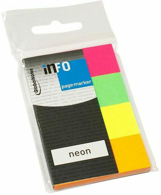 INFO Neon-Pagemarker 20 x 50 mm 4 Blöcke mehrere Neonfarben