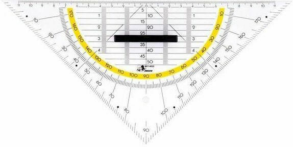 JOLLY Geometrie-Dreieck 25 cm mit Griff transparent