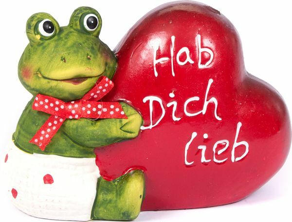 Frosch mit Herz sitzend 8 x 9 x 11 cm