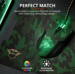 Trust GXT 781 RIXA Camo Gaming Mouse & Mouse Pad green