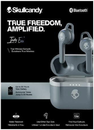 Skullcandy INDY EVO TRUE WIRELESS IN-EAR CHILL GREY