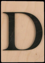 PAGRO DISKONT Holz-Buchstabe "D" im Scrabble-Style 10,5 x 14,8 cm braun